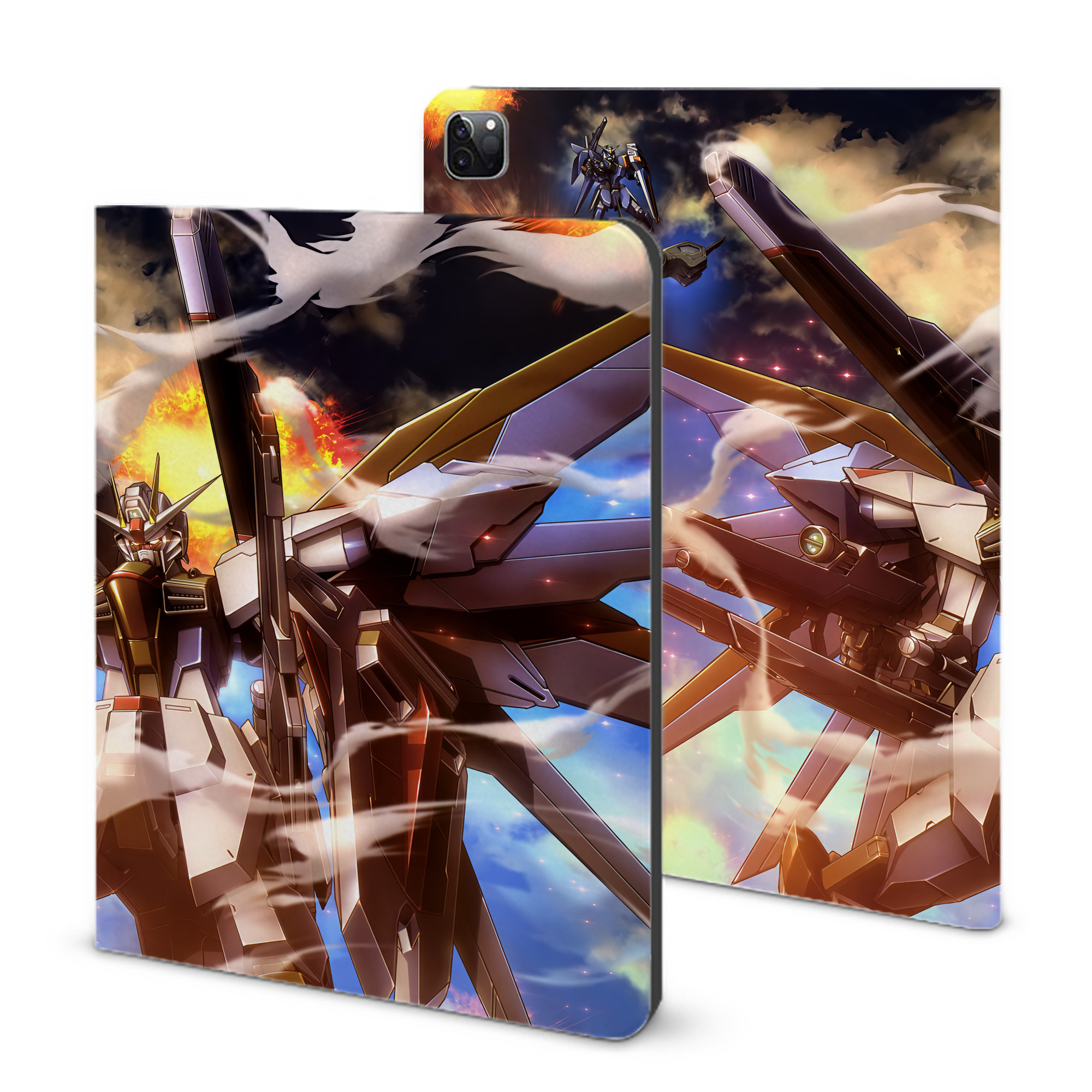 （画像用） 機動戦士ガンダム Mobile Suit Gundam IPad ケース ブック型 PUレザー TPU 耐衝撃 軽量 薄型 ペン収納なし 全面保護 IPad 各モデル対応